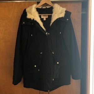 Forever 21 Lightweight Faux Fur Hooded Jacket